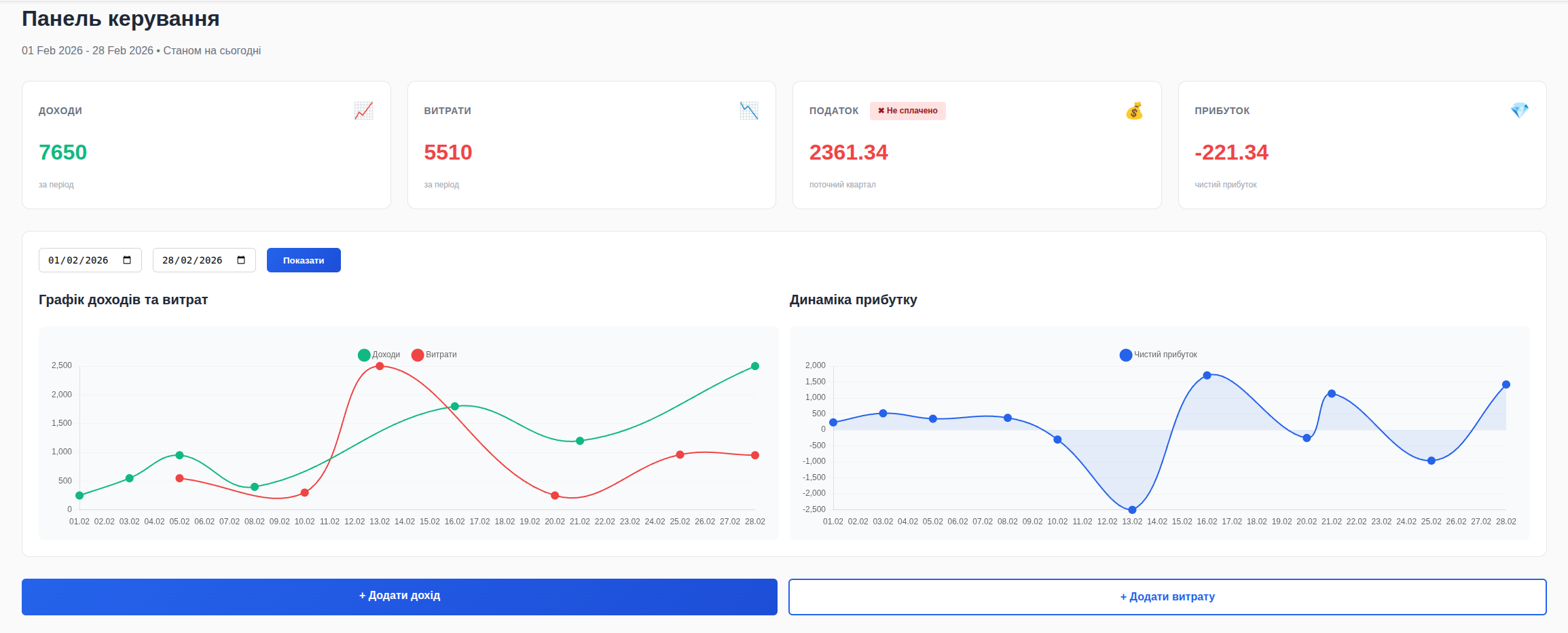 ClearMoney Dashboard Preview